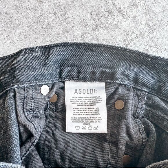 Agolde Black 90's Jean Distressed Size 25 - Picture 8 of 9